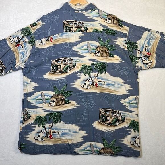 Big Dogs Men's Hawaiian casual button up Shirt beach and dog graphics- Men XL‎ - Picture 6 of 6